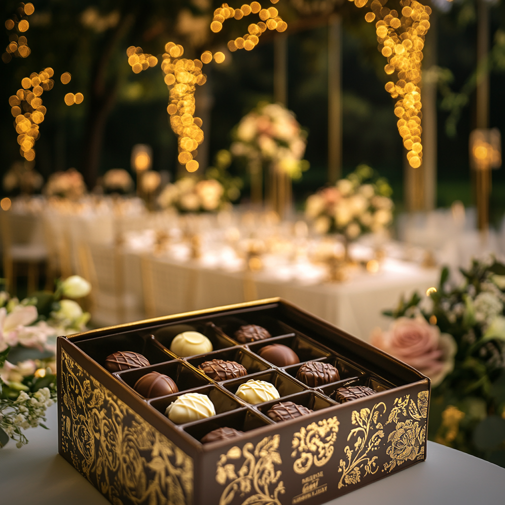 The Luxurious Wedding Chocolates in Enchanting Outdoor Setting