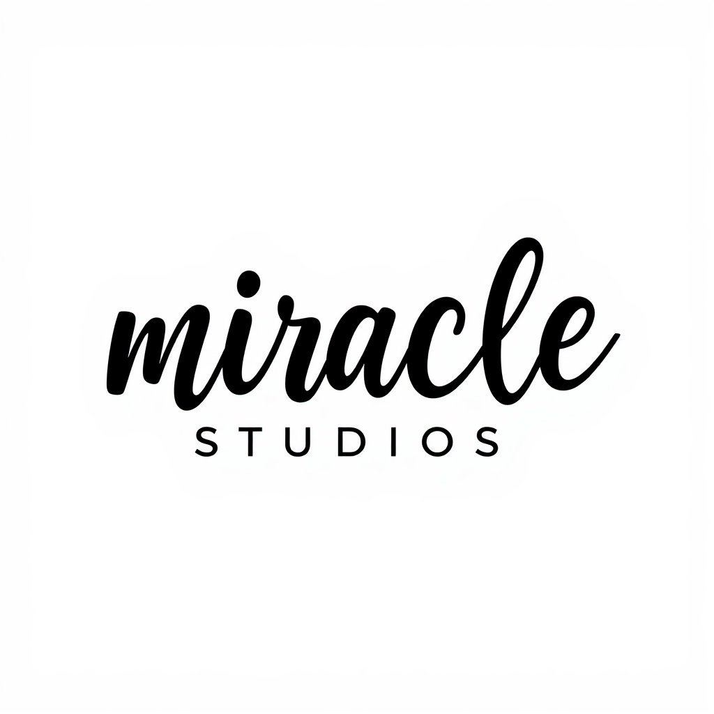 The Miracle Studios Black Cursive Logo