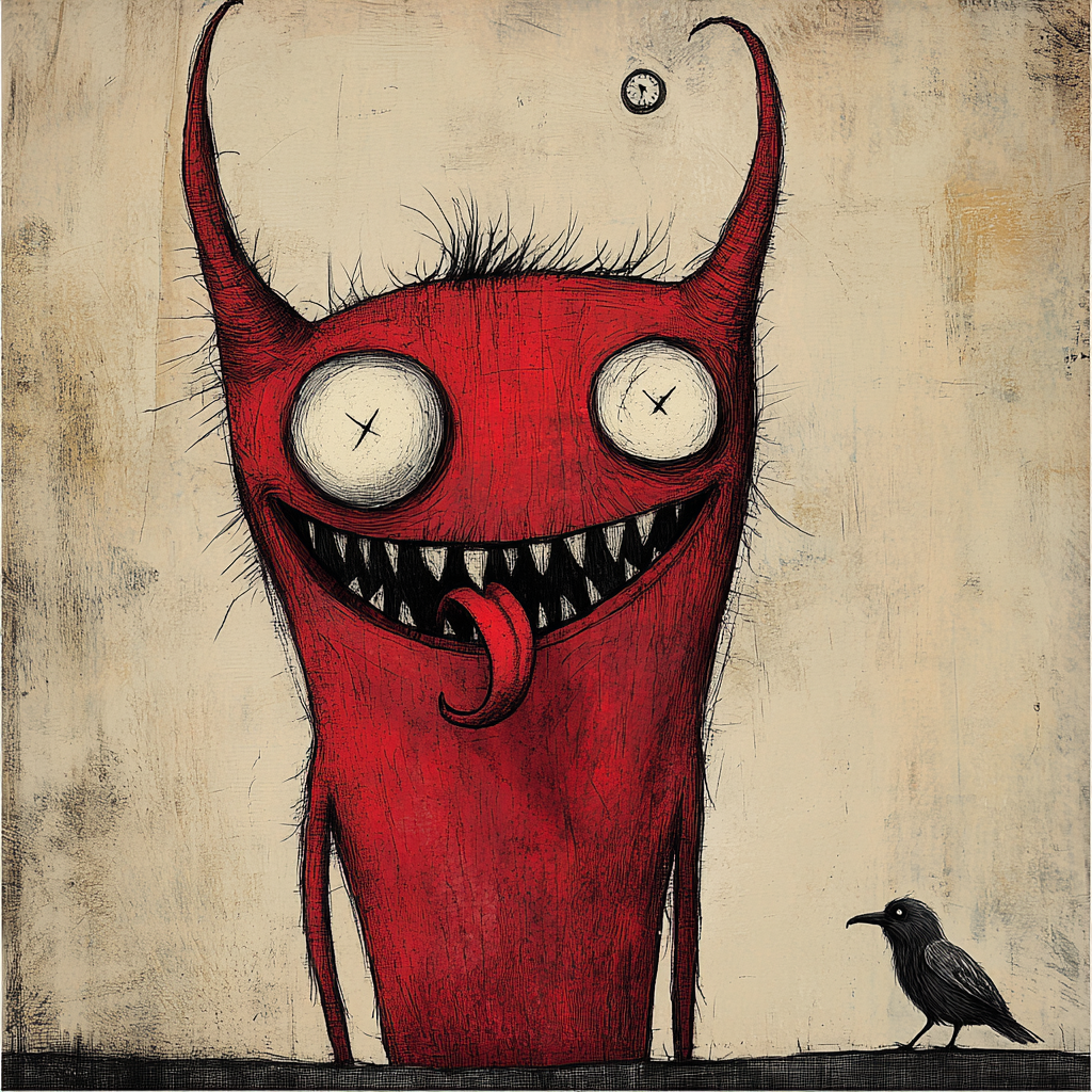 The Mischievous Devil - A Whimsical Illustration