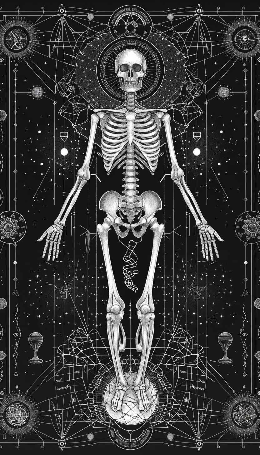 The Mystical Skeleton: A Symbolic Illustration