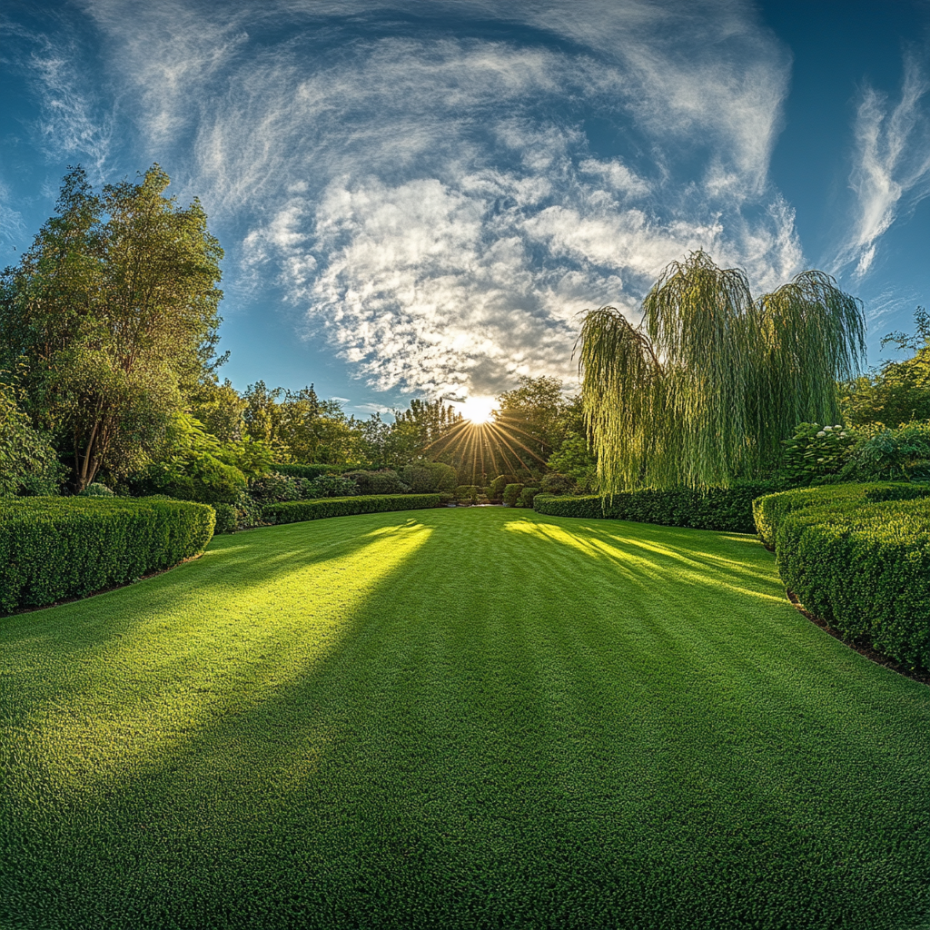 The Picture Perfect Garden with Lovely Clouds