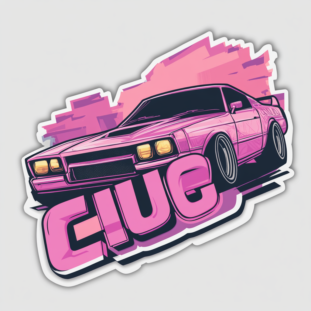 The Pink '脏宝宝Club' Sticker Design