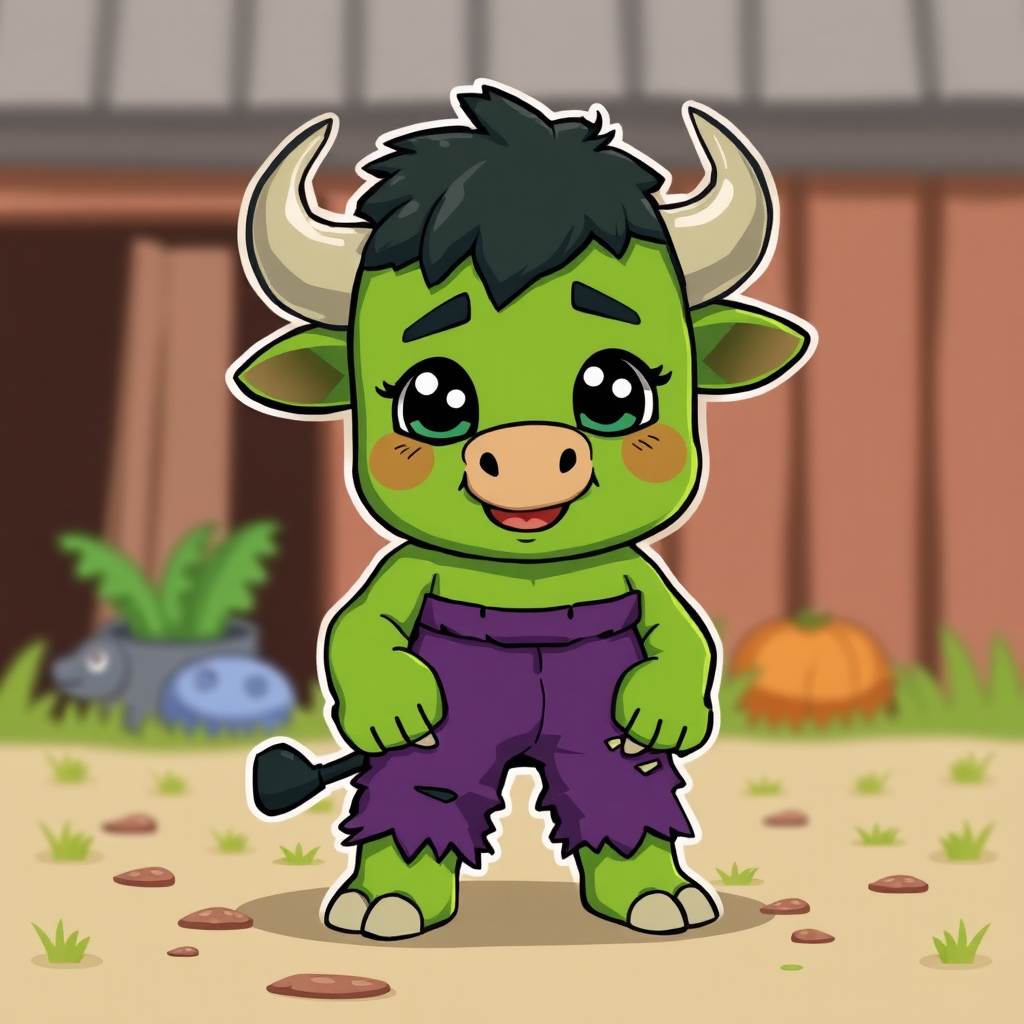 The Playful Green Bull: Chibi Hulk's Adventure