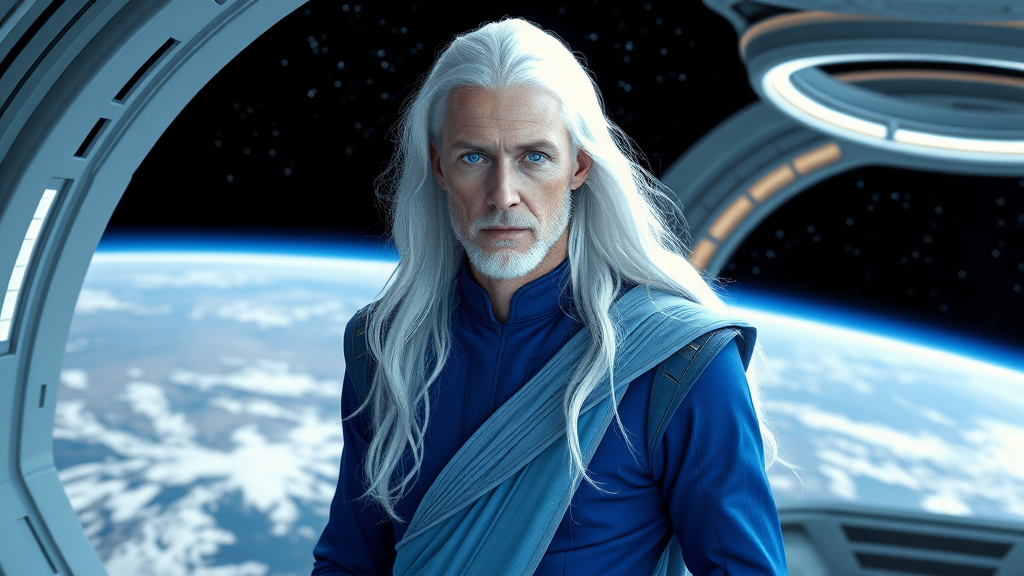 The Pleiadian Commander on Starship Orbiting Earth