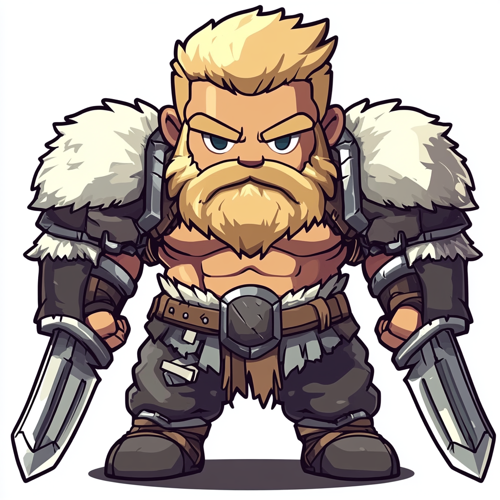 The Powerful Barbarian: 2D RPG Game Sprite