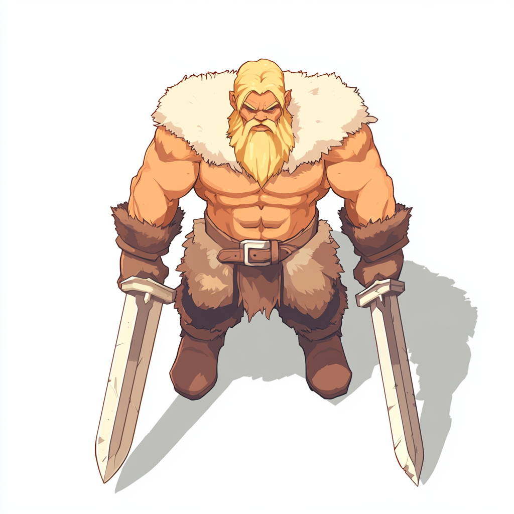 The Powerful Barbarian: RPG Game Sprite View