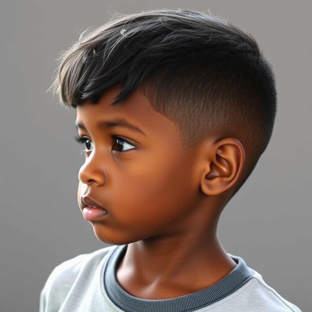 The Profile of a Bright-Eyed African American Boy