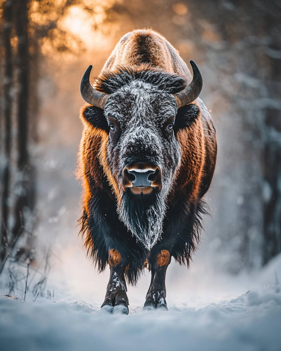 The Proud Bison in Golden Light