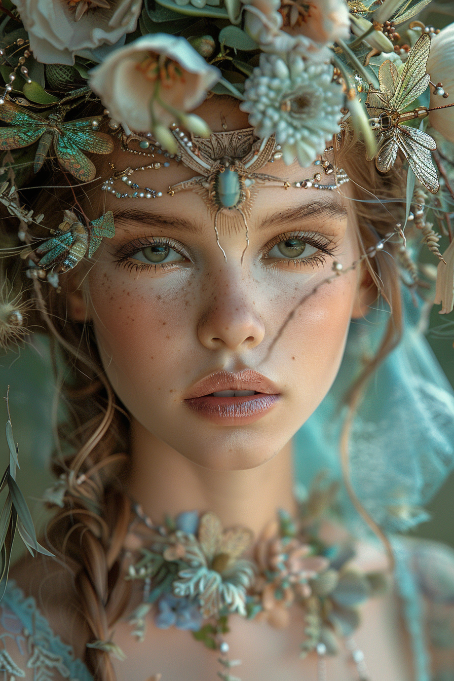 The Proud Forest Princess: Mystical Beauty in Pastels.