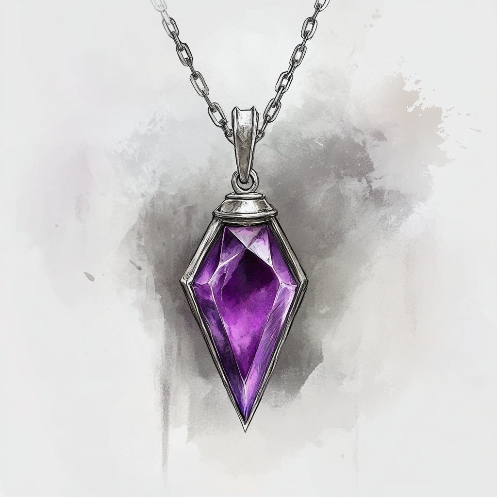 The Purple Gem in Silver Necklace