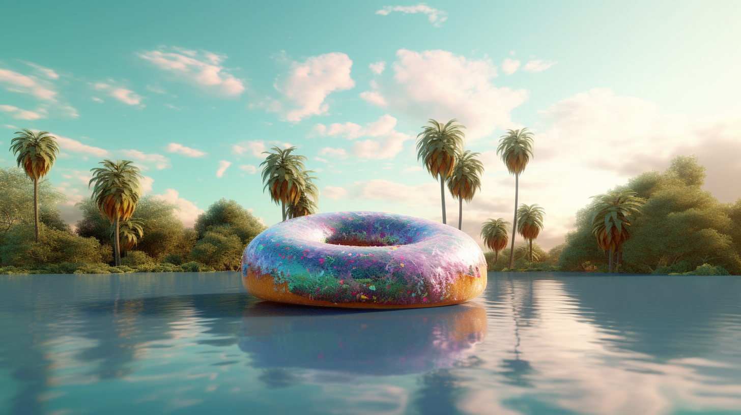 The Rainbow Donut in the Palm Grove