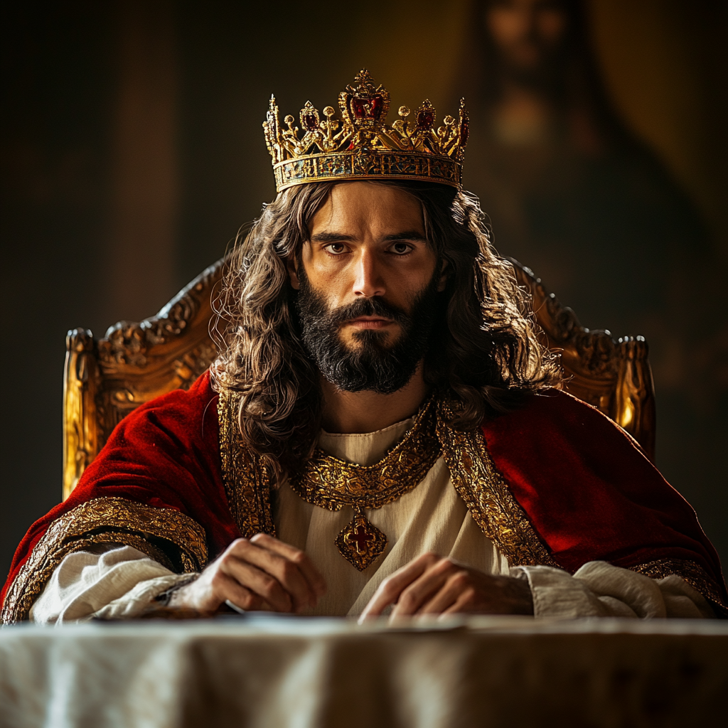 The Sad King Jesus at Empty Table.