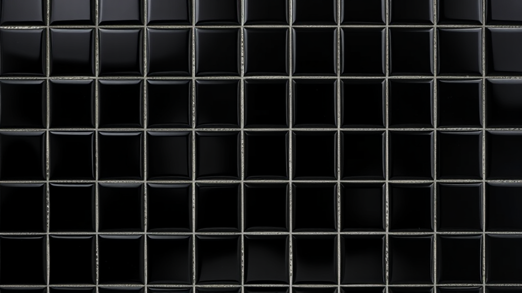 The Shiny Square Black Tile Wall