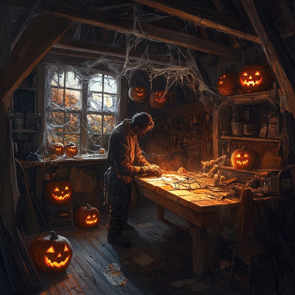 The Spooky Carpenter Making Halloween Decorations