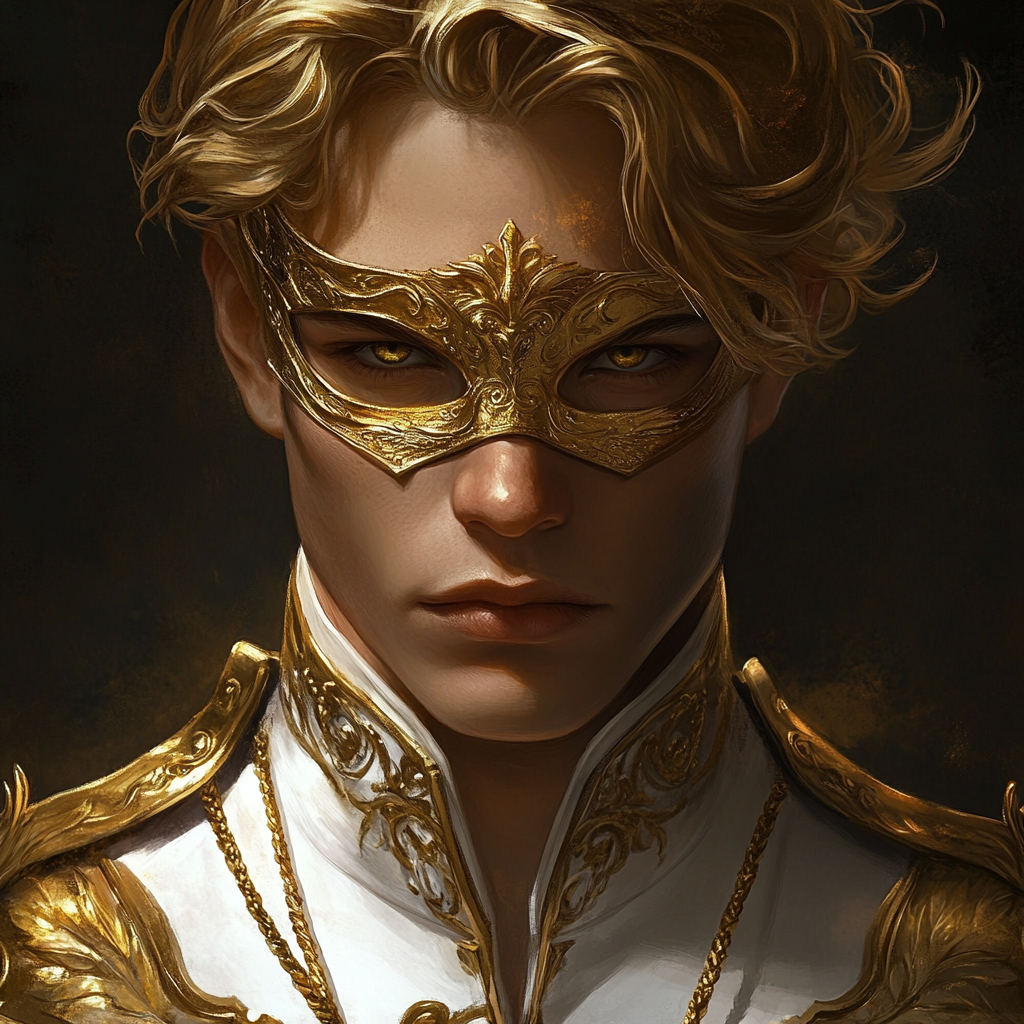 The Tall Handsome Light Bringer in Gold Mask