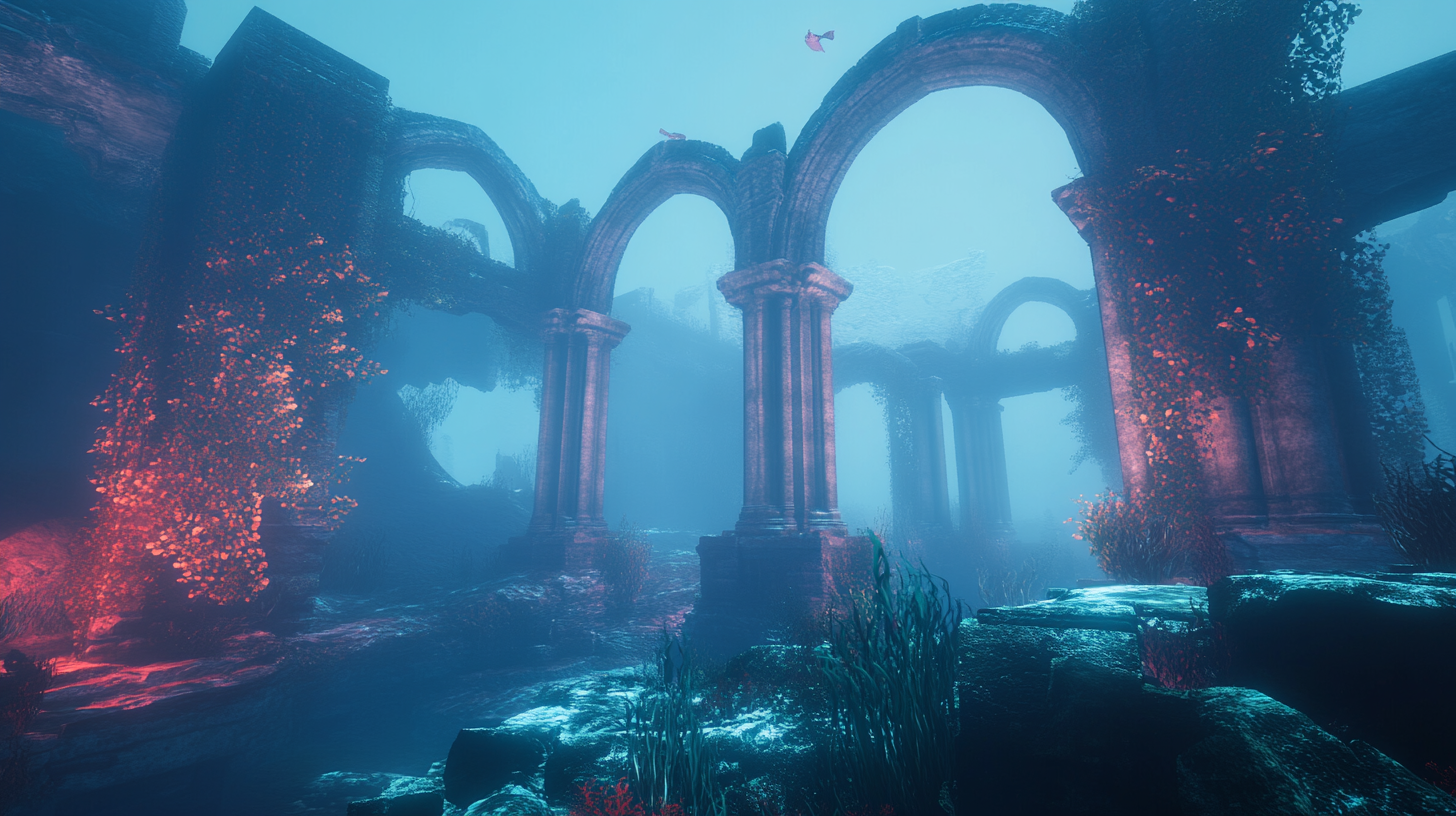 The Underwater City with Ethereal Sea Creatures