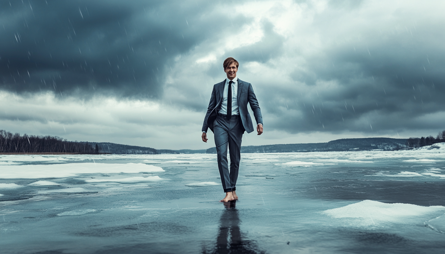 The Well Dressed Lawyer on Ice Lake