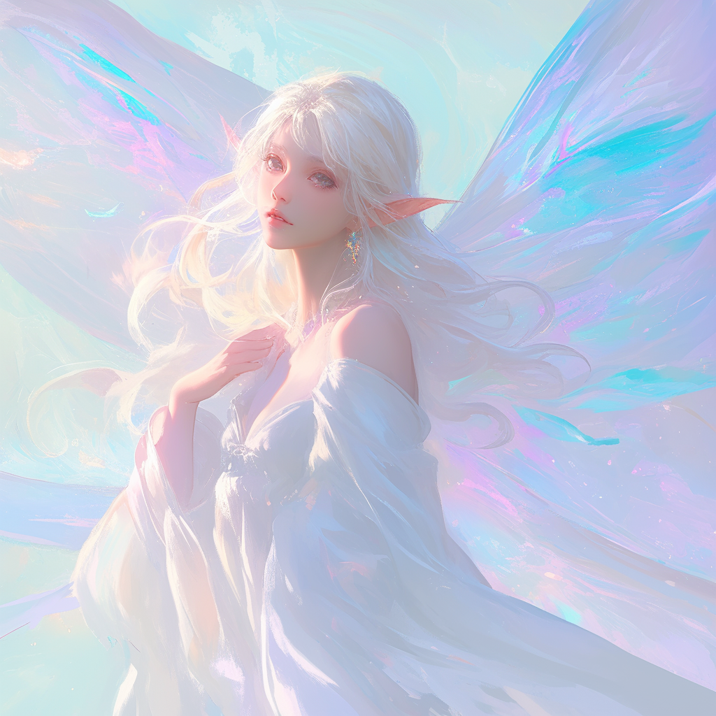 The White Fairy in Magical Kingdom: A Beautiful Image