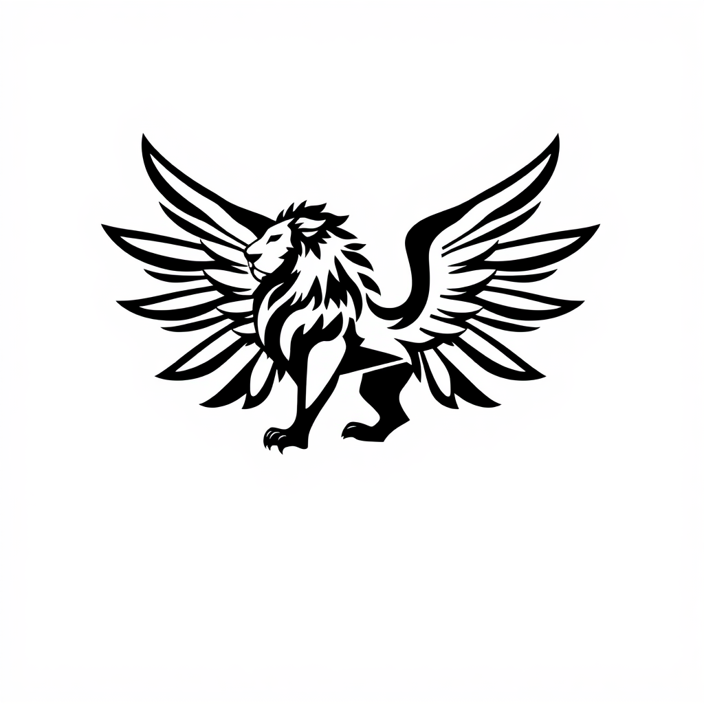 The Winged Lion Minimalistic Black Logo The Winged Lion Minimalistic Black Logo