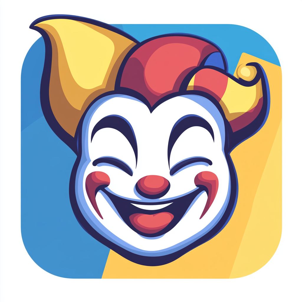 The Winking Jester App Icon: Simple and Fun