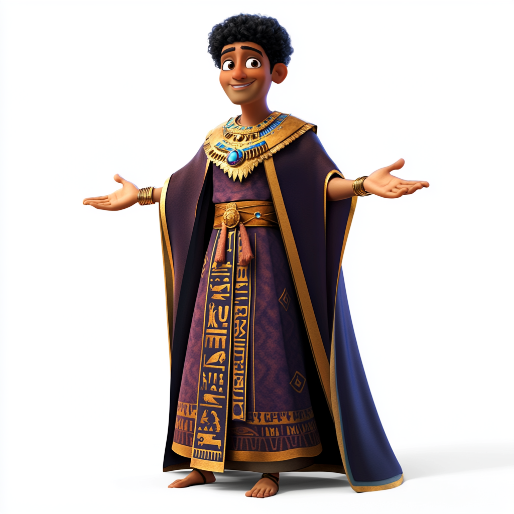 The Wise High Priest Imhotep in Cartoon Style