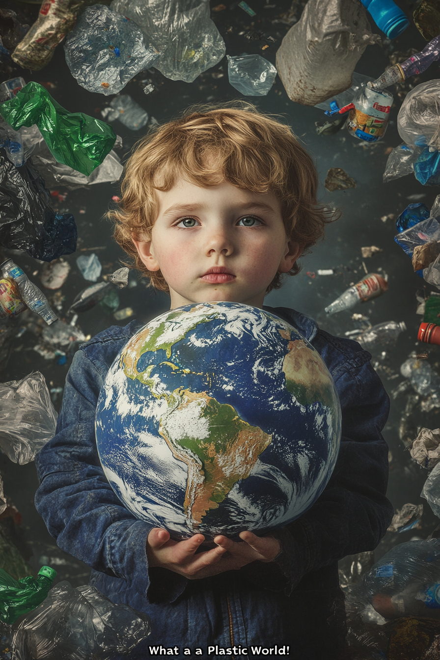 The World in Danger: Child with Plastic Globe