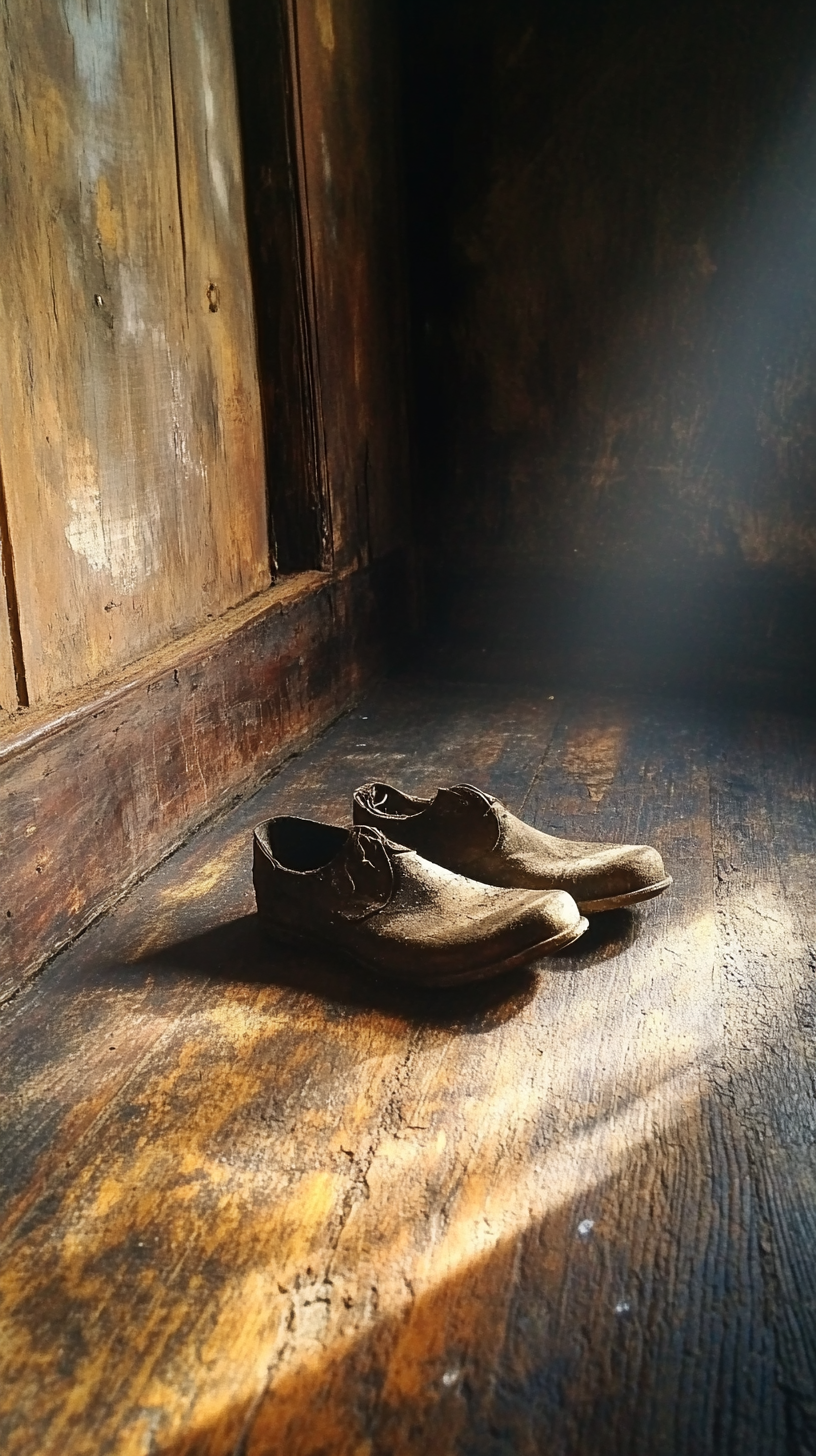 The Worn-out Shoes in the Sunlit Room