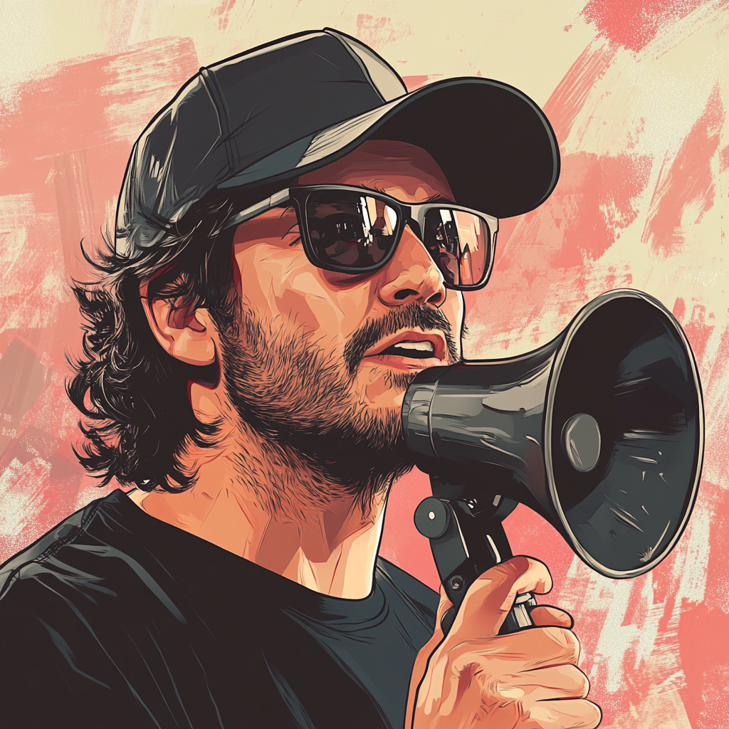 Illustration of a Film Director on Set