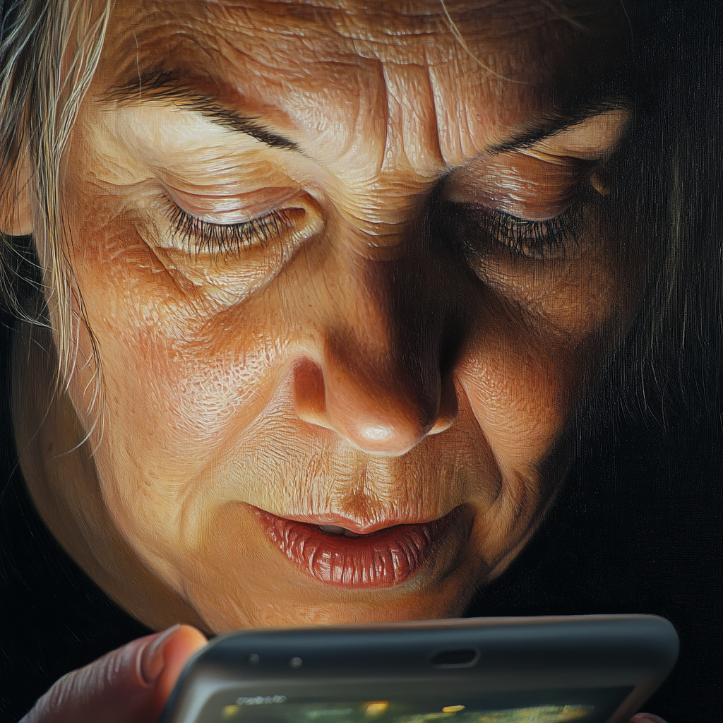 Thoughtful Woman Contemplates Smartphone Reflection