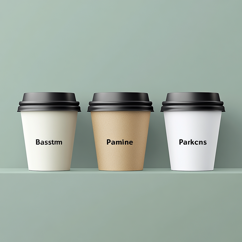 Three coffee cups labeled Basic, Standard, Premium. Premium larger, fancier cup.