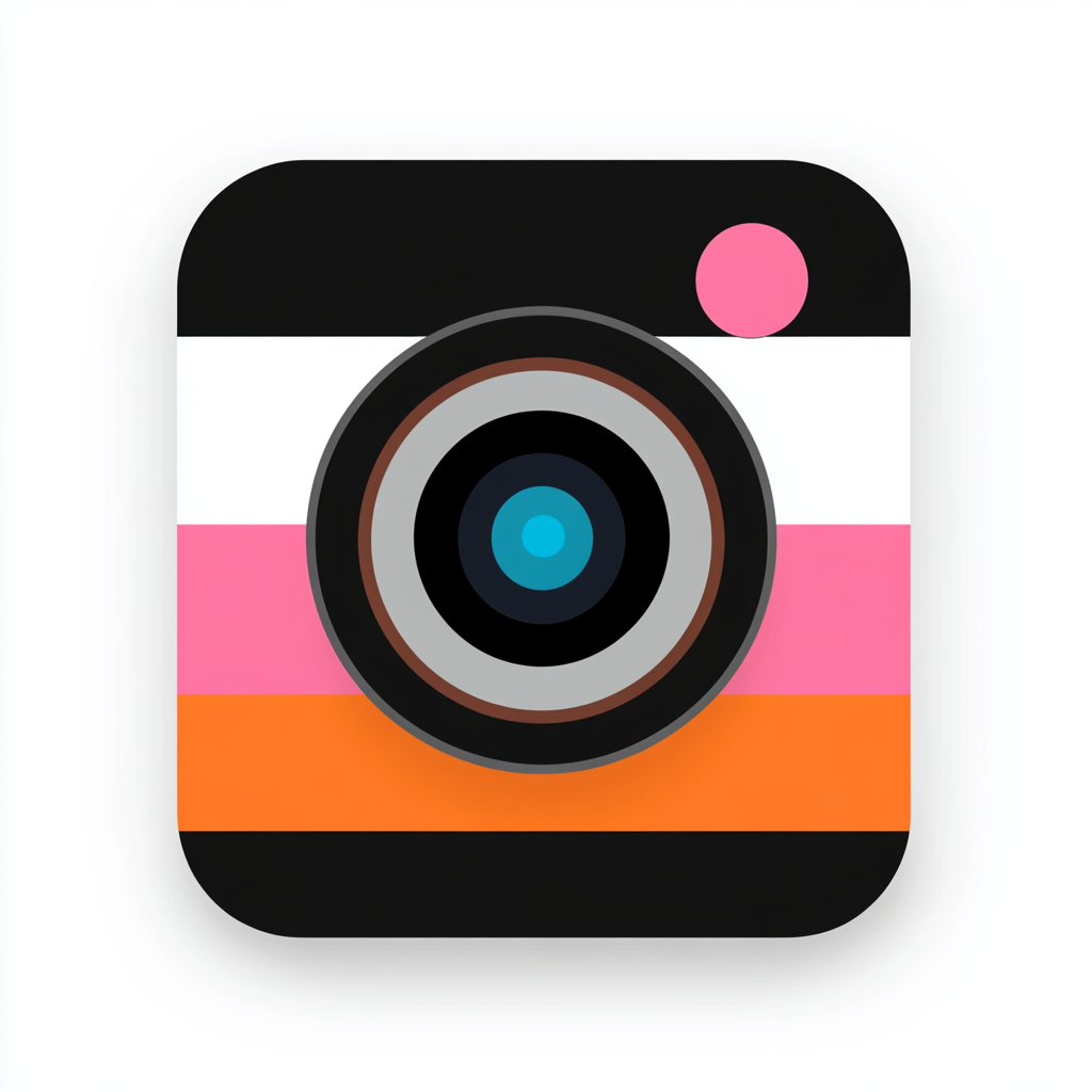 Timestamp Camera iOS App Icon: Minimalistic, Professional Design