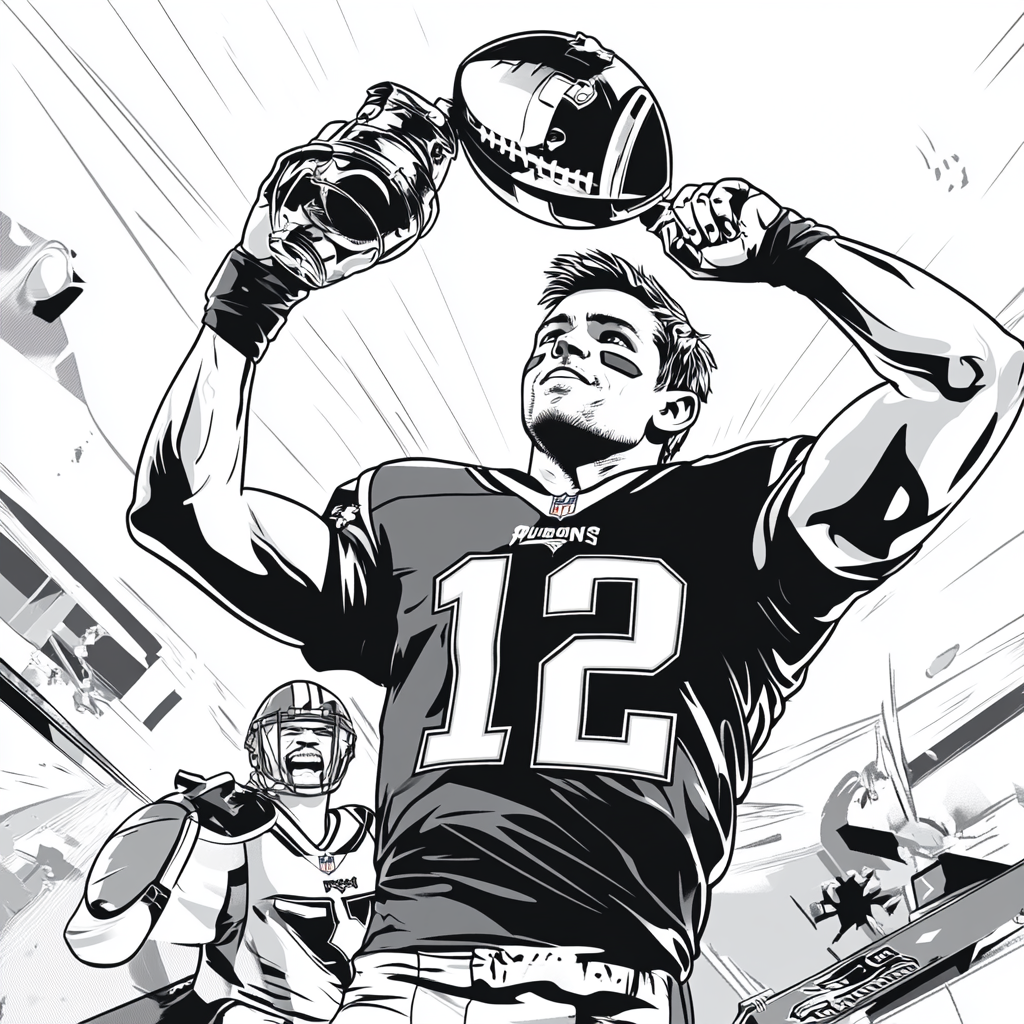 Tom Brady's Journey to NFL Greatness In Cartoon Style