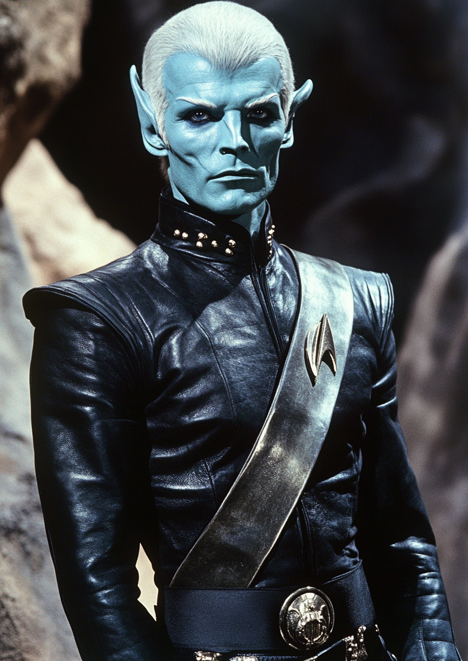 Tough Andorian with Blue Skin in Sci-Fi TV Show