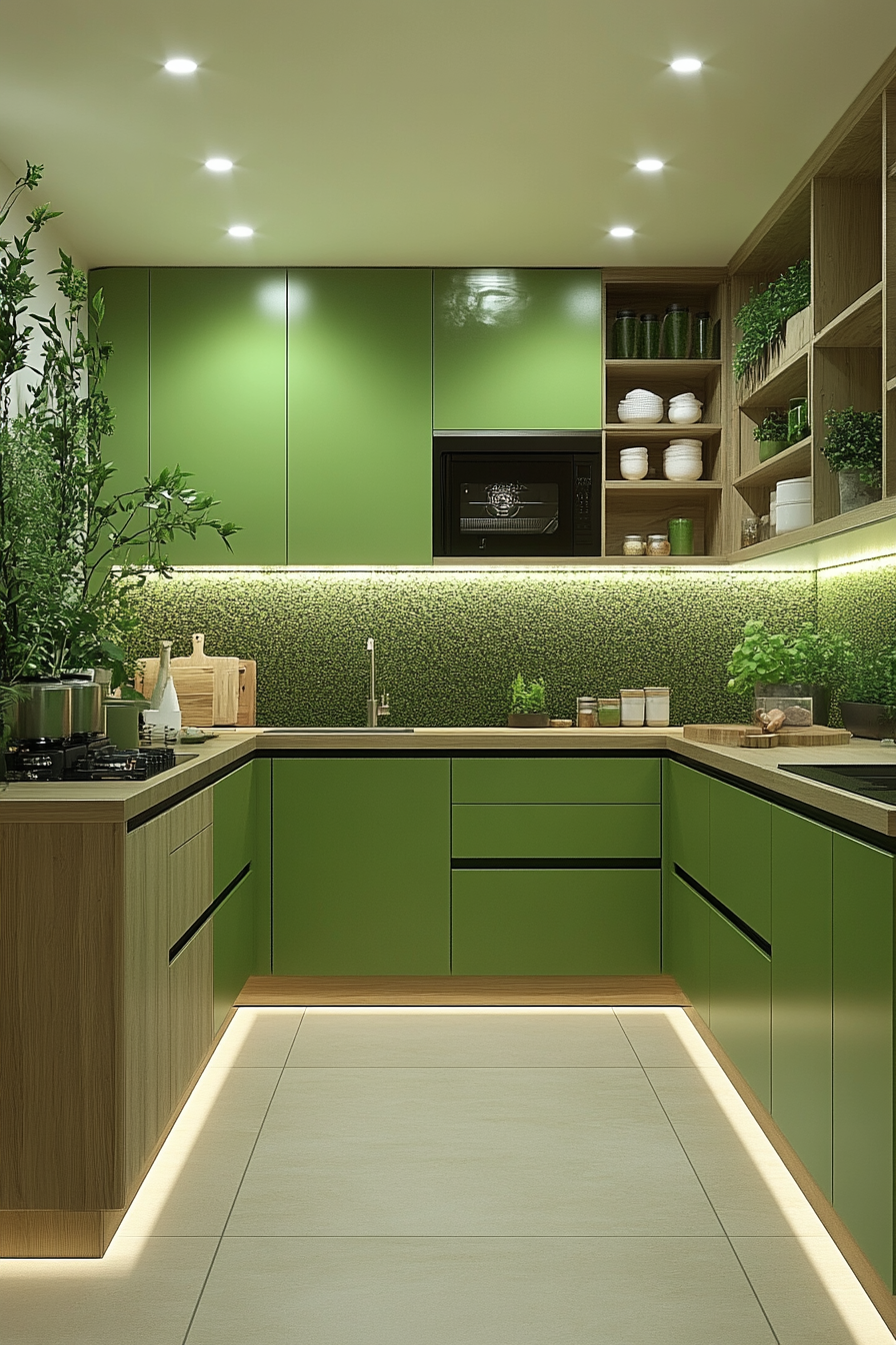 Tranquil Green Tea Zen Kitchen Design