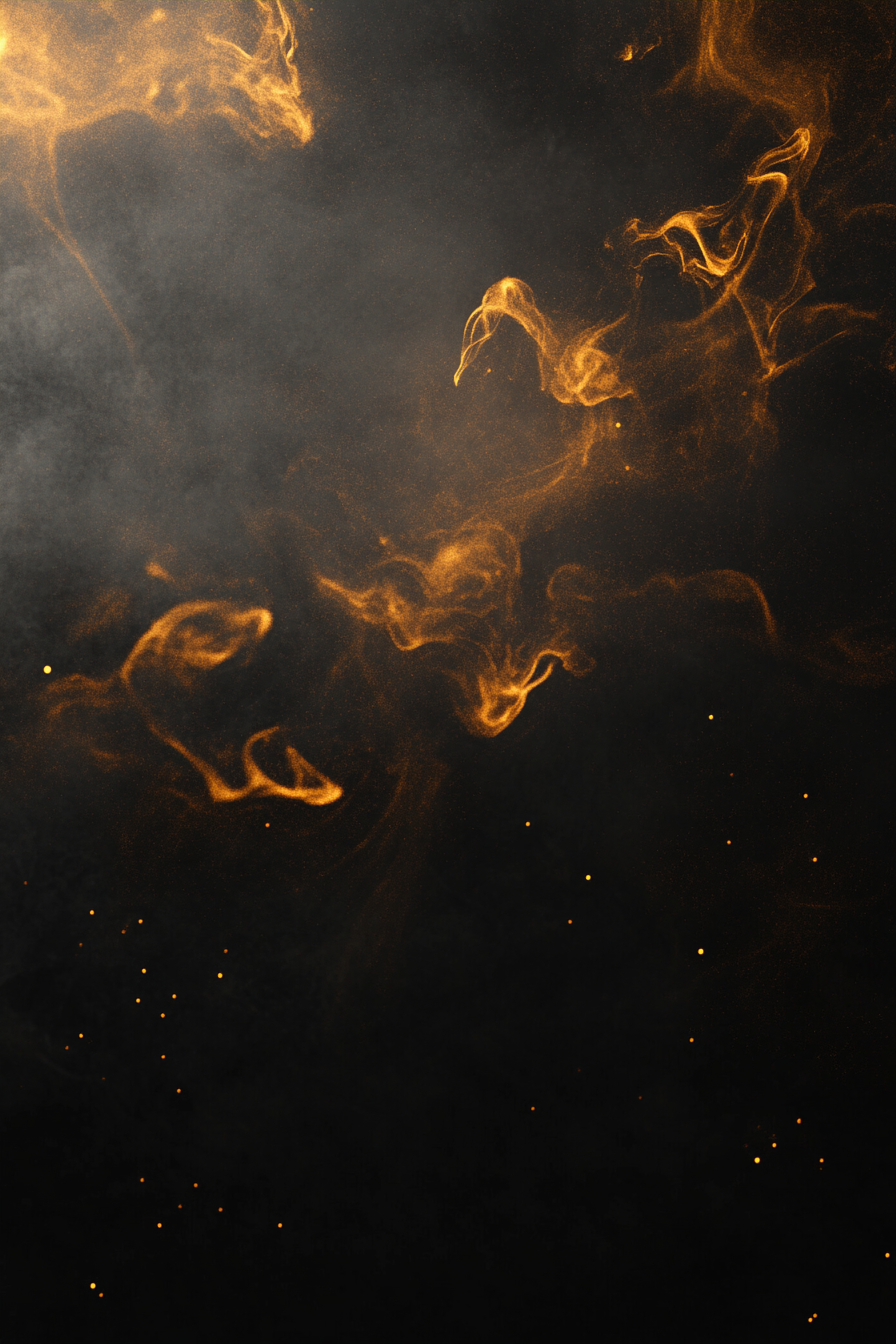 Transitioning gold smoke on dark background - seamless gradient appearance.