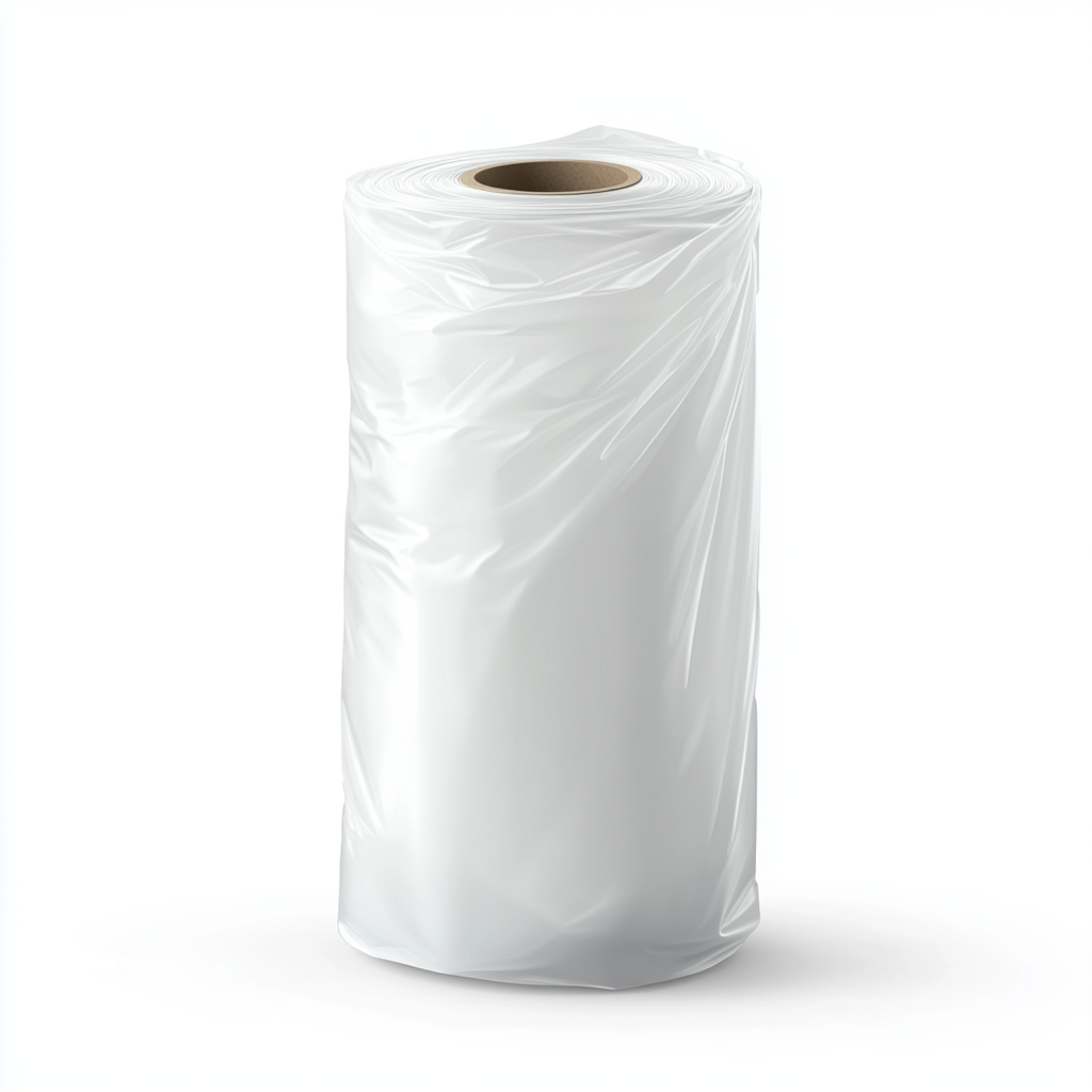 Transparent bags roll for separate collection waste with label.