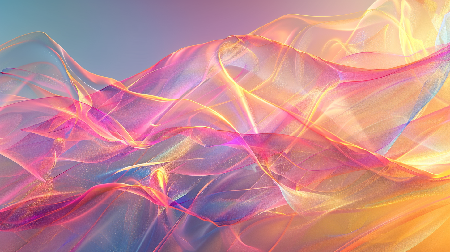 Transparent swirls float over glowing gradient background, hd quality.