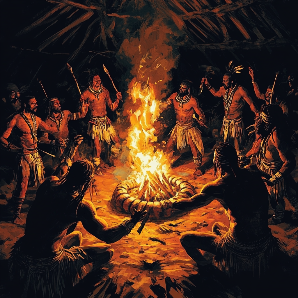 Tribal hip hop anthem cover art with ceremonial dance