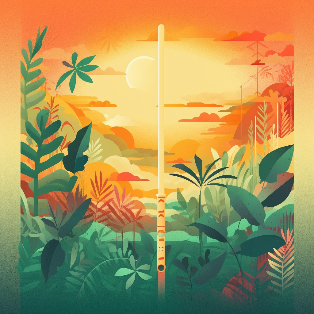 Tropical Flute Album Cover with Reggae Vibes