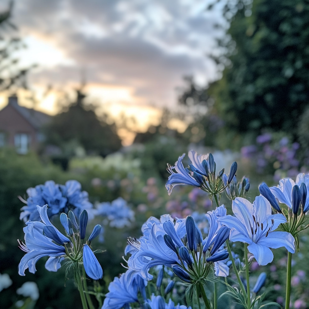 Twilight Garden with Flowers Swaying, iPhone 15 Pro 