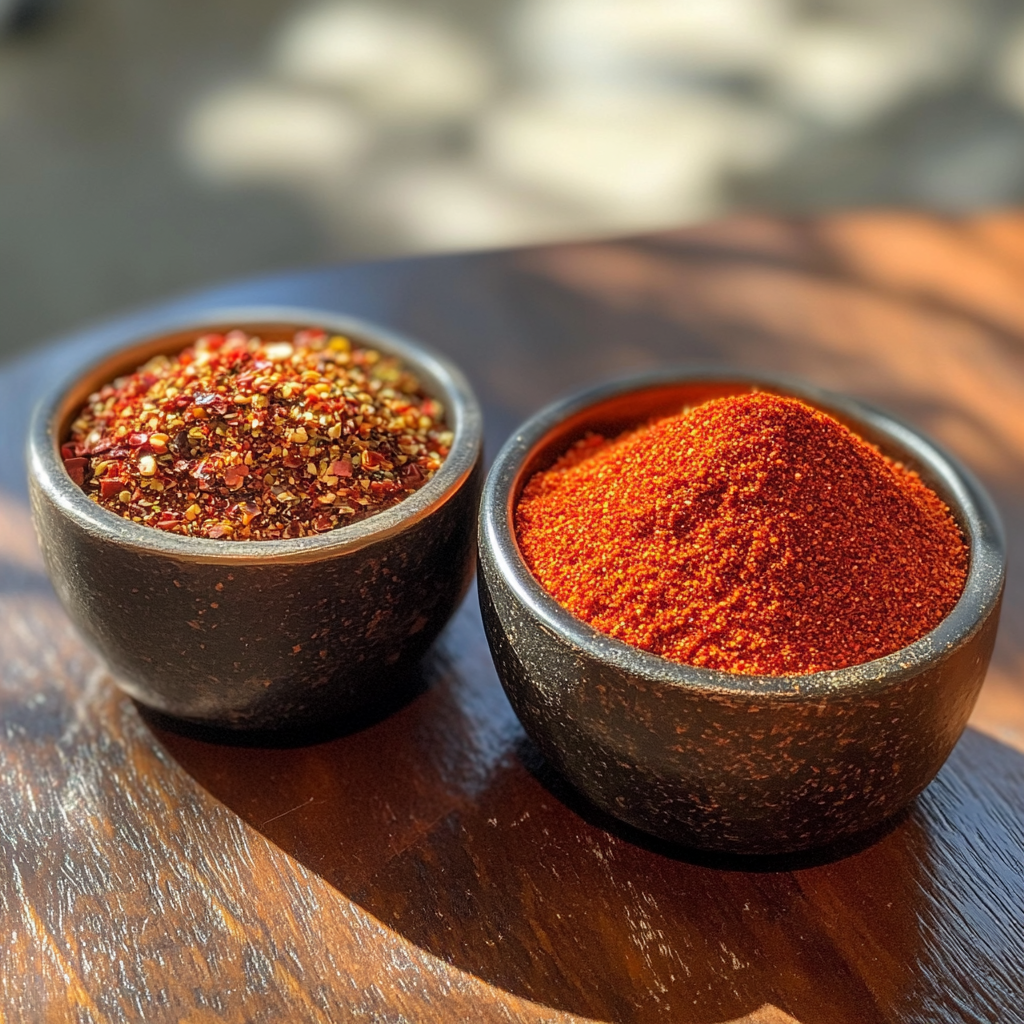 Two Bowls of Chili Powder Under Sunlight