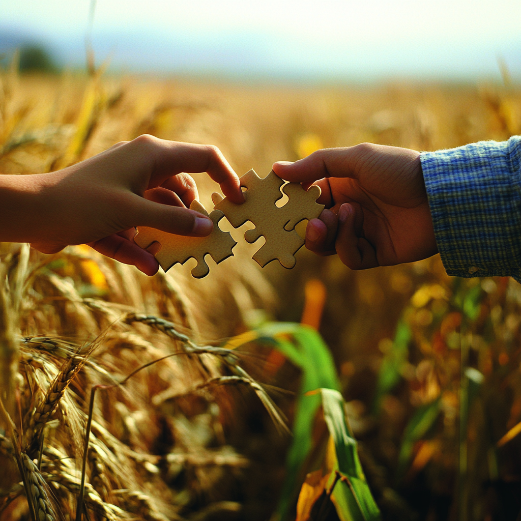 Hands Join in Perfect Puzzle Teamwork