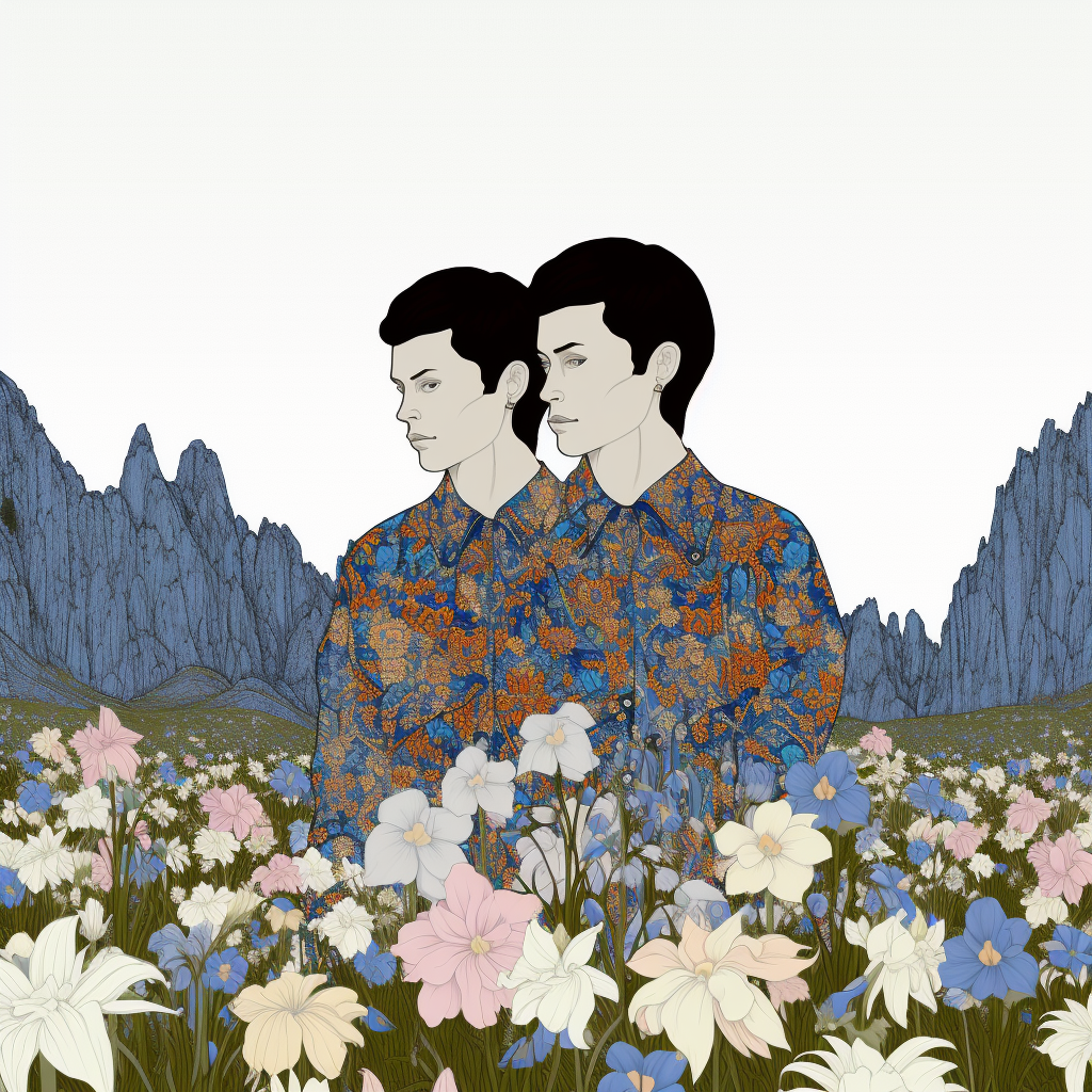 Two Gay Men in Beautiful Fantasy Landscape