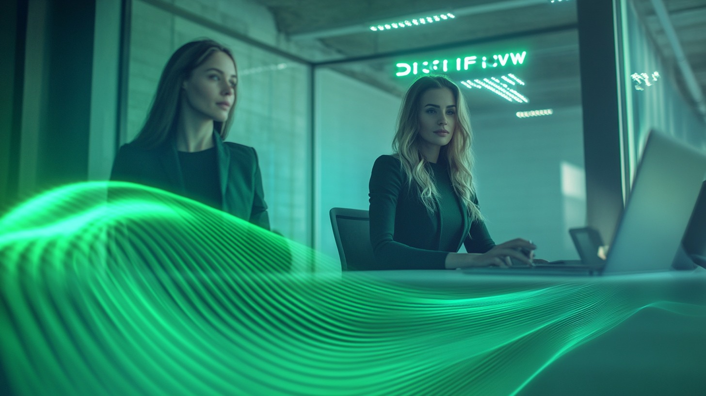 Two Women Connecting through DigiFlow Energy Wave