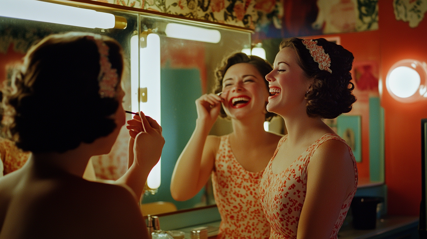 Two Women Preparing Makeup in Las Vegas Hotel