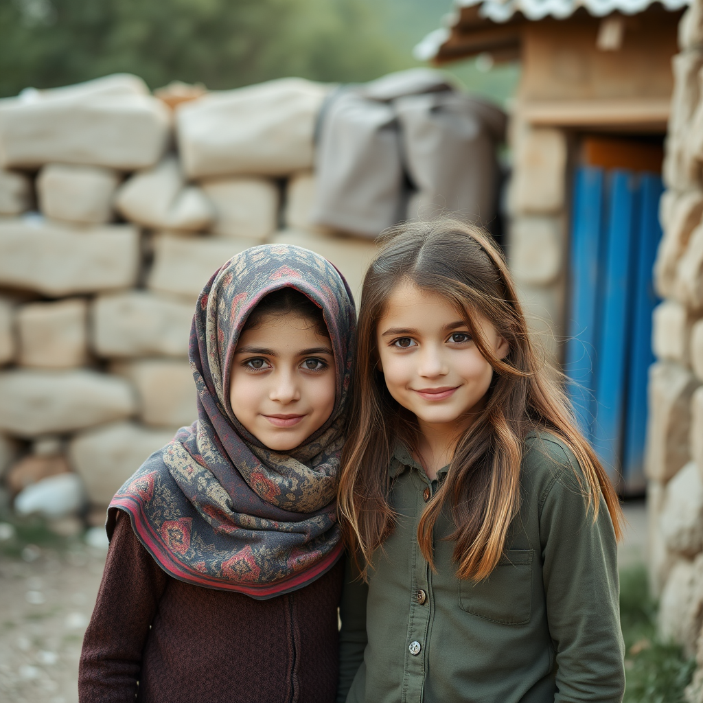 Two girls from different countries having a conversation.