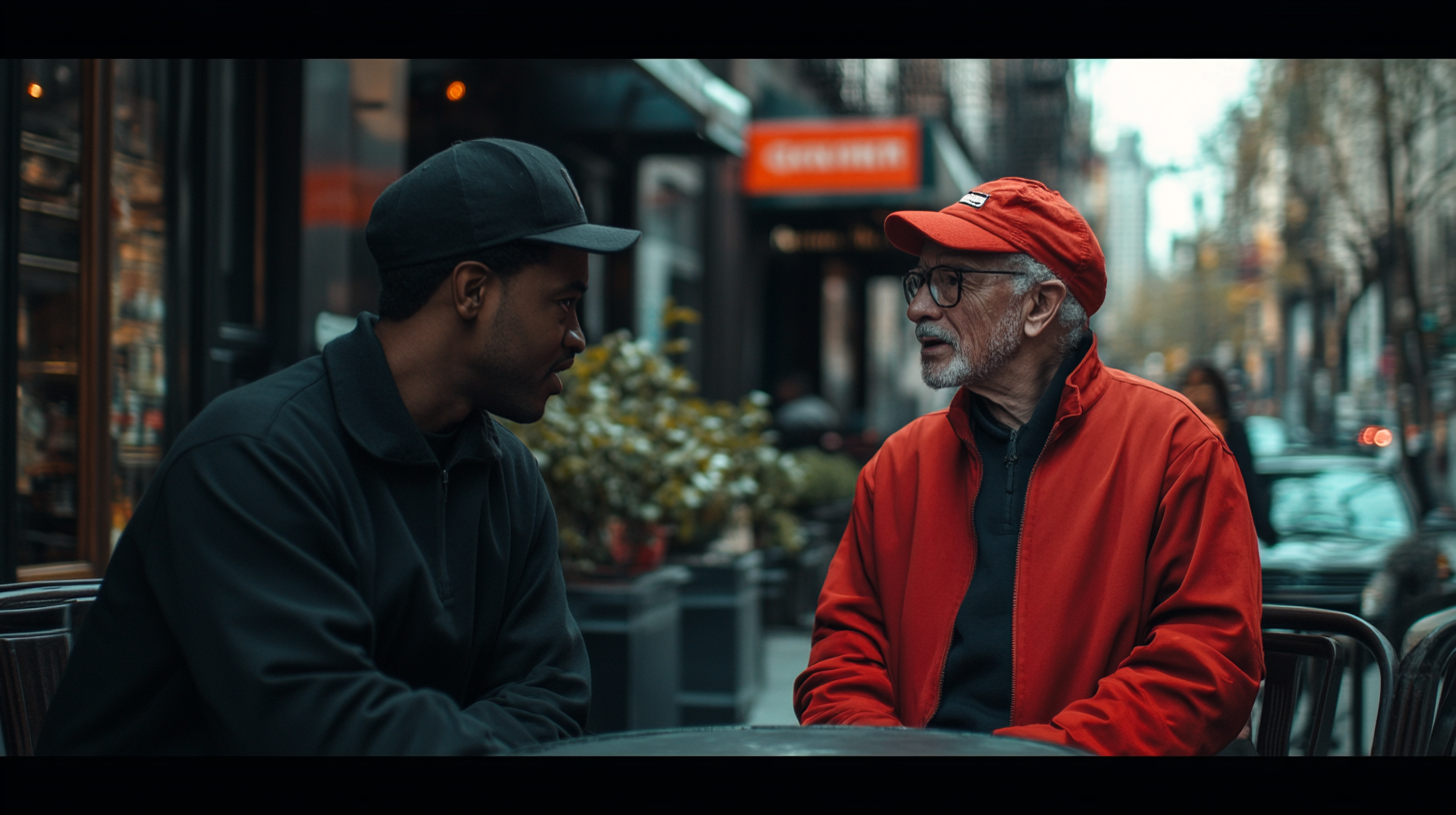 Two men in New York City street