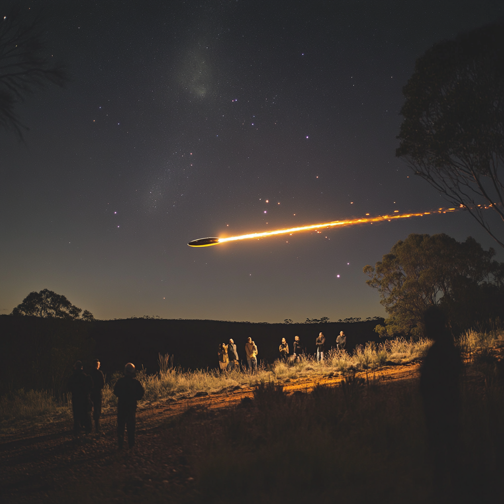 UFO Leaves Fire Trail Over Australian Bush