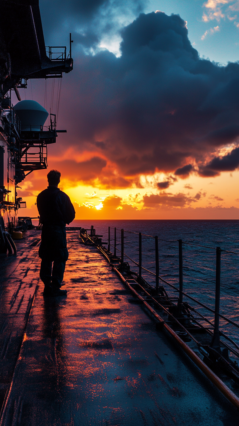 USS Dwight D. Eisenhower crew at sea for 205 days.