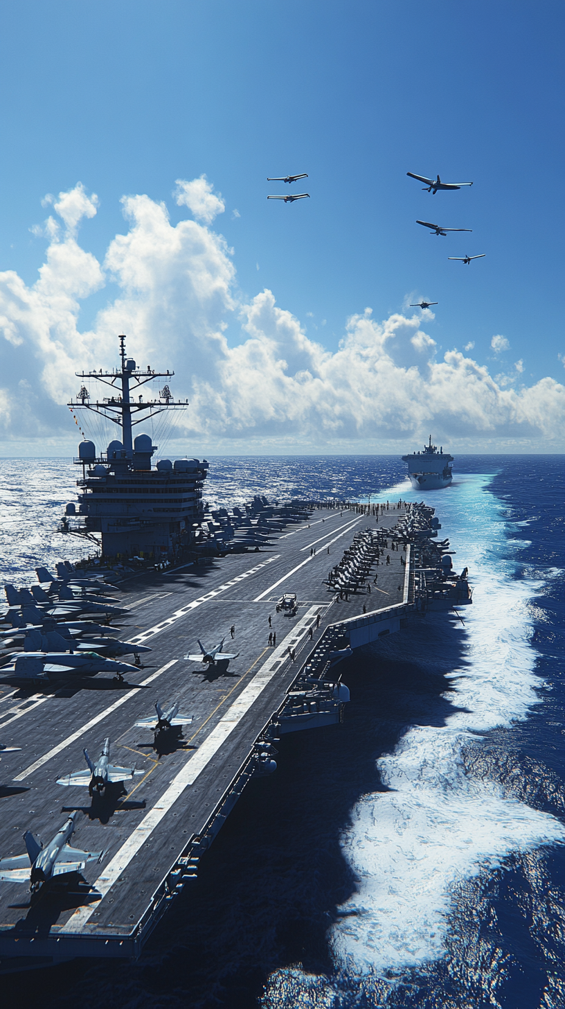 USS Dwight D. Eisenhower receives supplies from resupply ship.